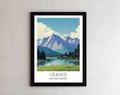 Idaho Travel Poster, Minimalist Landscape Art (Digital Download)