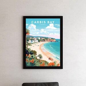 Carbis Bay Cornwall Travel Print Carbis Bay Wall Art Carbis Bay Home Decor Carbis Bay Artwork Carbis Bay Travel Poster Carbis Bay Gift