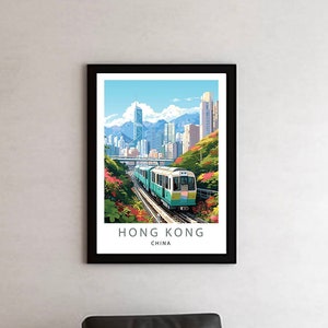Hong Kong Print Hong Kong Poster v Art China Print Hong Kong Wall Art for China Gifts Hong Kong China Print Digital Download