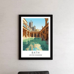 Bath City Print | United Kingdom Travel Print | Bath Travel Poster | Bath Wall Art | Minimalist Digital Download Art | Bath Gift