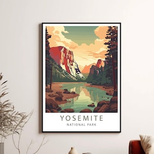 YOSEMITE Poster Wall Art Print | NATIONAL PARK Art | Travel Poster | Minimalist Digital Download Artwork | Gift Idea | Anniversary gift