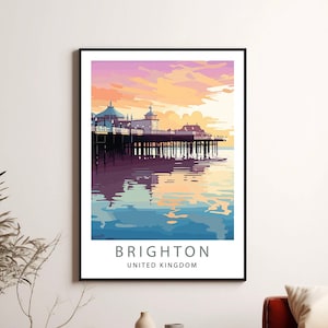 Brighton Print, Brighton Poster, Printable Instant Download, Brighton Travel Art, Minimalist Digital Wall Artwork, Brighton Gift Art