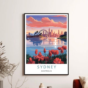 SYDNEY Poster Wand Kunst | AUSTRALIEN Kunst | Reise Poster | Minimalistisches Digital Download Kunstwerk | Geschenkidee | Jubiläumsgeschenk
