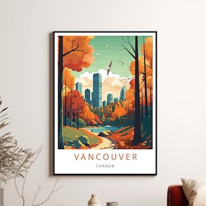 VANCOUVER Poster VANCOUVER Art Print CANADA Wall Art Travel Poster | Minimalist Digital Download Artwork | Gift Idea | Anniversary gift