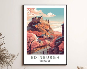 Edinburgh Scotland Travel Poster | Minimalist City Art (Digital Download)