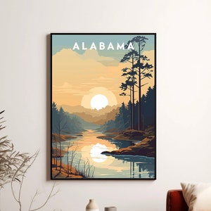 ALABAMA Print | ALABAMA Art Print | Alabama Poster | Alabama Wall Print | Minimalist Digital Download Artwork | Alabama Gift | Alabama Art