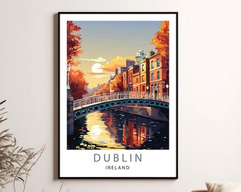 Dublin Ireland Art Print, Minimalist Travel Poster (Digital Download)