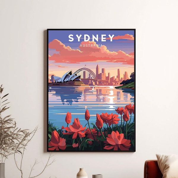 SYDNEY Poster | Sydney Print | Sydney Art | Sydney Travel Art | Minimalist Digital Download Artwork | Sydney Travel Art | Anniversary gift