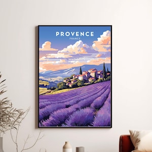 Provence France Travel Print Provence Wall Decor Provence Home Living Decor Provence France Illustration Travel Poster Gift for Provence Art