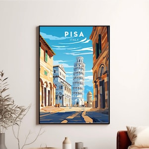 Art mural imprimé voyage à Pise, tenture murale de Pise, décoration d'intérieur, cadeau de Pise amateurs d'art, cadeau pour amateur d'art en Italie, impression de Pise, cadeau de voyage de Pise, affiche de Pise
