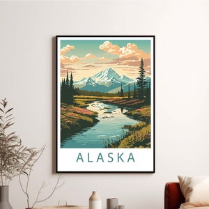 ALASKA Poster Wall Art Print | ALASKA Art | Travel Poster | Minimalist Digital Download Artwork | Gift Idea | Anniversary gift