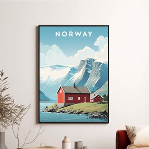 NORWAY Print | NORWAY Travel Poster | Norway Poster | Trolltunga Travel Poster | Minimalist Digital Download Artwork | NORWAY Gift