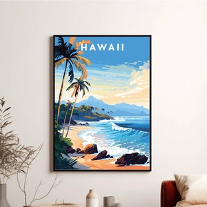 HAWAII Travel Poster Hawaii Maximal Decor Mid Century Modern Wall Art Retro Prints Hawaii Decor Digital Download HAWAII Gift