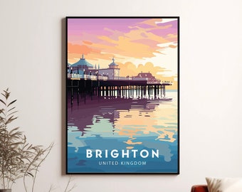 Brighton Print, Brighton Poster, Printable Instant Download, Brighton Travel Art, Minimalist Digital Wall Artwork, Brighton Gift Art