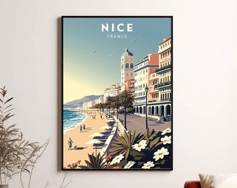 NICE Reise Druck, Frankreich Poster, schöne Druck, sofortiger Download, minimalistische digitale Kunst, NICE Affiche, Hochzeitsgeschenk