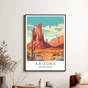 ARIZONA Poster Wall Art Print | UNITED STATES Art | Travel Poster | Minimalist Digital Download Artwork | Gift Idea | Anniversary gift