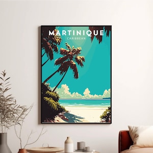 MARTINIQUE Poster, Caribbean Print, Printable Instant Download, Travel Art Print, Minimalist Digital Wall Artwork, Anniversary Gift Idea