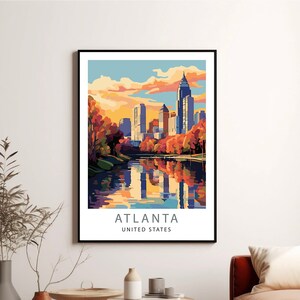 ATLANTA Poster Wall Art Print GEORGIA Art ATLANTA Travel Print Minimalist Digital Download Artwork Atlanta Gift Atlanta print