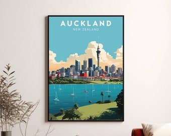 AUCLAND travel print, New Zealand poster, AUCLAND print, Printable Instant Download, Minimalist Digital Artwork, Auckland Affiche