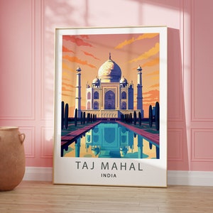 Taj Mahal Wall Art Taj Mahal Print India Print Taj Mahal Poster Taj Mahal Art  Indian Poster Indian Gift India Art Lovers Taj Mahal Gift