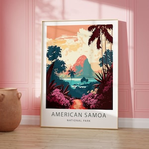 American Samoa National Park Poster American Samoa Print Minimalist Digital Wall Artwork American Samoa Wall Art American Samoa Poster