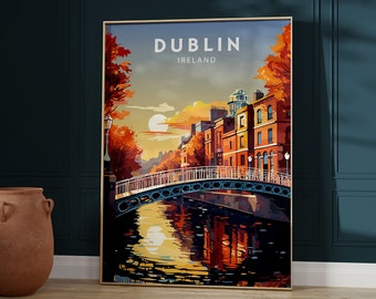 Dublin Ireland Print, Minimalist Travel Poster (Digital Download)