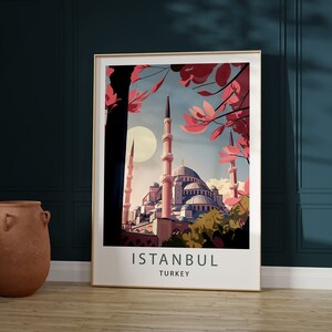 Istanbul Print Turkey Print Istanbul Poster Instant Download Istanbul Travel Art Minimalist Digital Wall Art Turkey Gifts Sultanahmet Camii