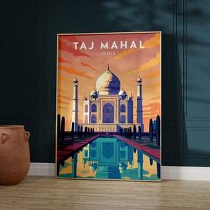 Taj Mahal Wall Art Taj Mahal Print India Print Taj Mahal Poster Taj Mahal Art  Indian Poster Indian Gift India Art Lovers Taj Mahal Gift