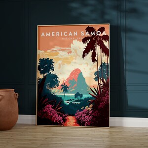 American Samoa National Park Poster American Samoa Print Minimalist Digital Wall Artwork American Samoa Wall Art American Samoa Poster