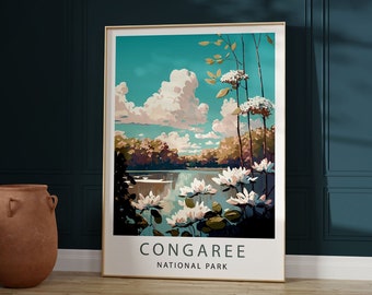 Congaree National Park Poster, Minimalist Wall Art (Digital Download)