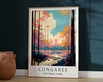 Congaree National Park Poster, Minimalist Wall Art (Digital Download)