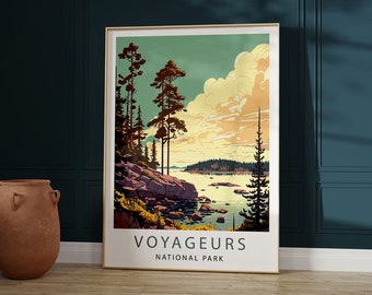 Poster Voyageurs National Park, minimalistische muurkunst (digitale download)