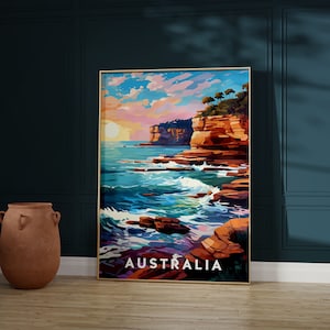 Australia Travel Print Wall Decor Australia Illustration Australia Travel Poster Australia Gift Home Decor Australian Gifts Australia Art
