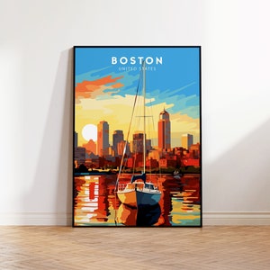 Boston Travel Print Wall Art Boston Wall Hanging Home Décor Boston Gift Art Lovers Massachusetts Art Gift Lover Print Massachusetts Decor