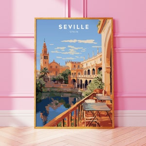 Seville Poster Spain Wall Art Print Spain Art Seville Travel Print Minimalist Digital Download Artwork Seville Gift Seville print Spain Art