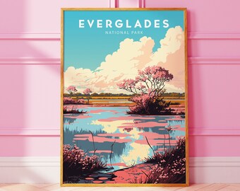 Everglades National Park Art Print, minimalistische reisposter (digitale download)