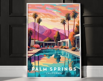 Palm Springs Print Palm Springs Poster Palm Springs Wall Art Palm Springs Art Print Palm Springs Artwork California Print California Art