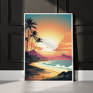 Maui Hawaii Travel Print Maui Wall Decor Hawaii Illustration Lahaina Print Maui Travel Poster Maui Hawaii Gift Hawaii Home Decor Lahaina Art