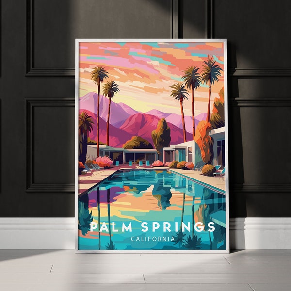 Palm Springs Print Palm Springs Poster Palm Springs Wall Art Palm Springs Art Print Palm Springs Artwork California Print California Art