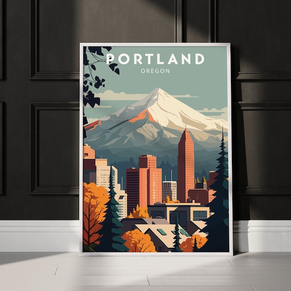 PORTLAND travel print, OREGON poster, Oregon print, Printable Instant Download, Minimalist Digital Artwork, PORTLAND Affiche, Wedding Gift