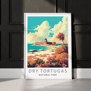 DRY TORTUGAS Poster Dry Tortugas Wall Art Dry Tortugas Print NATIONAL Park Art Dry Tortugas Travel Print Minimalist Digital Download Artwork