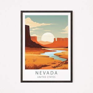 NEVADA Poster Wall Art Print | Nevada Art | Nevada Travel Print | Minimalist Digital Download Artwork | Nevada Gift