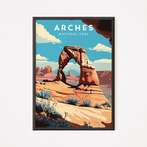 Arches Print, Arches National Park Poster, Printable Instant Download, Arches Travel Art Print, Minimalist Digital Wall Artwork