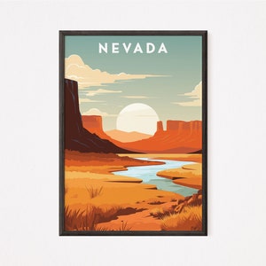 NEVADA Poster Wall Art Print | Nevada Art | Nevada Travel Print | Minimalist Digital Download Artwork | Nevada Gift