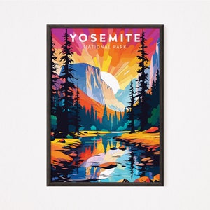 YOSEMITE Poster Wall Art Print | NATIONAL PARK Art | Travel Poster | Minimalist Digital Download Artwork | Gift Idea | Anniversary gift