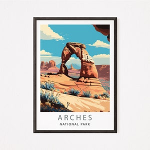 Arches Print, Arches National Park Poster, Printable Instant Download, Arches Travel Art Print, Minimalist Digital Wall Artwork