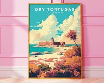 Dry Tortugas National Park Poster, Minimalist Travel Art (Digital Download)