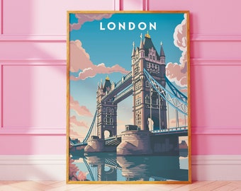 Stampa del Tower Bridge di Londra / Poster di viaggio del Regno Unito (Download digitale)