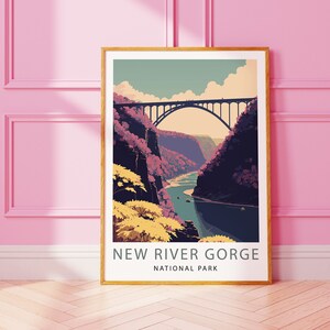 NEW RIVER GORGE National Park Poster New River Gorge Print Minimalist Digital Wall Artwork New River Gorge Art New River Gorge Poster