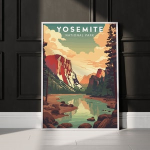 YOSEMITE Poster Wall Art Print NATIONAL PARK Art Travel Poster Minimalist Digital Download Artwork Yosemite Gift Yosemite print Yosemite Art